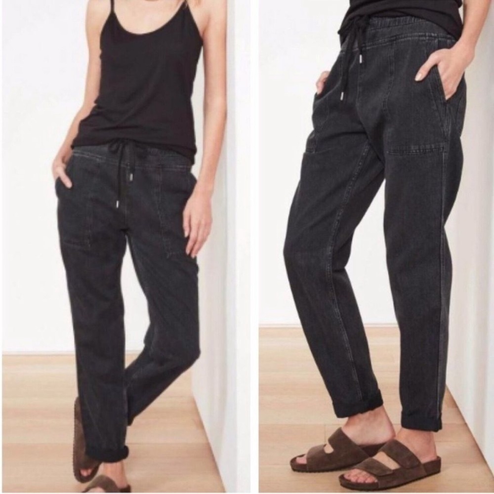 NWOT JAMES PERSE‎ Women’s Lightweight Denim Contrast Pants Black Denim (1) Small